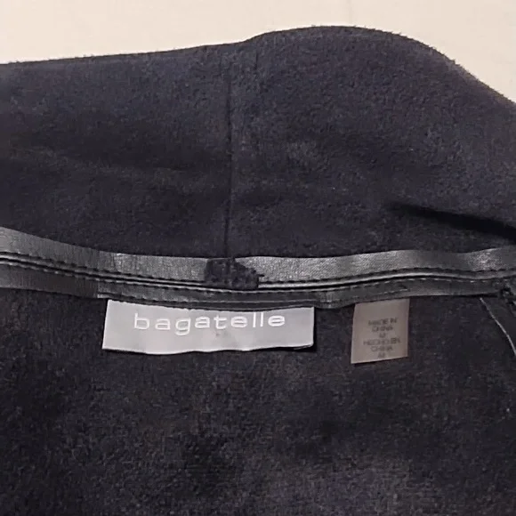 BAGATELLE BLACK VEGAN LEATHER JACKET. - Picture 6 of 8